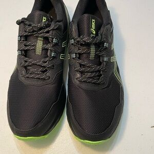 Asics Black and Neon Green Athletic Size 12 Shoes SB-
